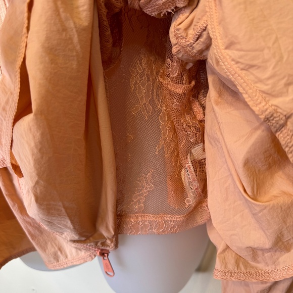 FP NWT Namaslay Peachy Lace Ruffle Coquette Cottagecore Windbreaker Coat Jacket - Picture 11 of 16